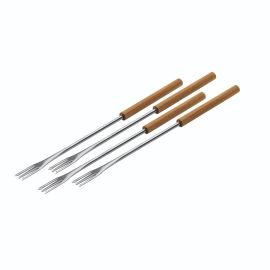 Cheese & Meat Fondue Forks Cherry Wood 4pcs